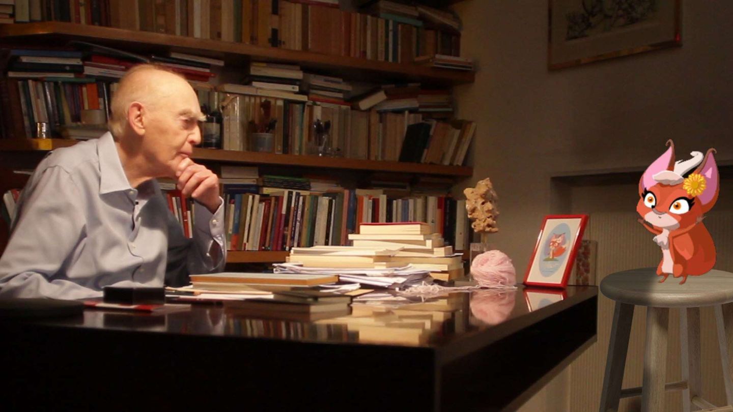 La volpe Sophia filosofa con Aldo Masullo