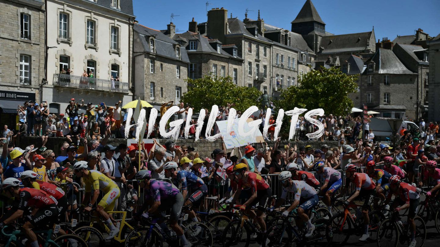12/07 10:15 | Pogacar ne vince un'altra, van der Poel perde la maglia gialla sul Mur de Bretagne:gli highlights | Tour de France