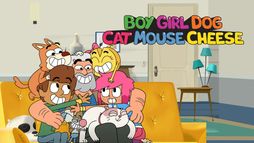 Boy Girl Dog Cat Mouse Cheese