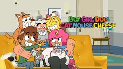 Boy Girl Dog Cat Mouse Cheese
