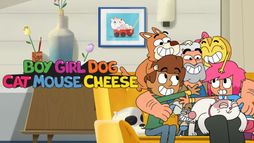 Boy Girl Dog Cat Mouse Cheese